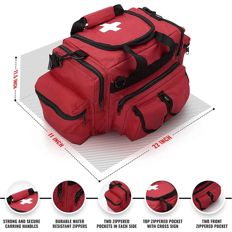 Custom Nylon Medical Bags Trauma First Aid Kit Portable Emergency Survival Supplies Tools Storage Bags For Travel Medicine Bags