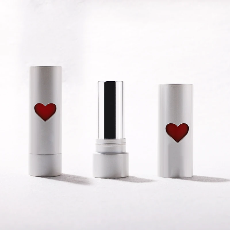 Wholesale Customized Luxury Aluminum Lipstick Tube Round Transparent Recyclable Lip Gloss With Big Brush For Lipstick Packing