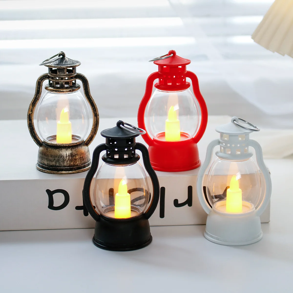Christmas Decoration Lamp Nightlight LED Electronic Candle Creative Ornaments Christmas Lights Kerosene Portable Wind Lantern