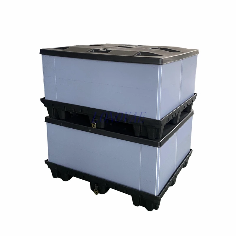 1200*800mm Custom Non-toxic Corrugated foldable Plastic Pallet Box