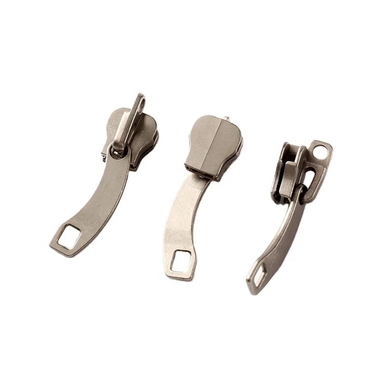 Wholesale custom printing engraved logo brand non lock nylon closed end puller metal zipper slider