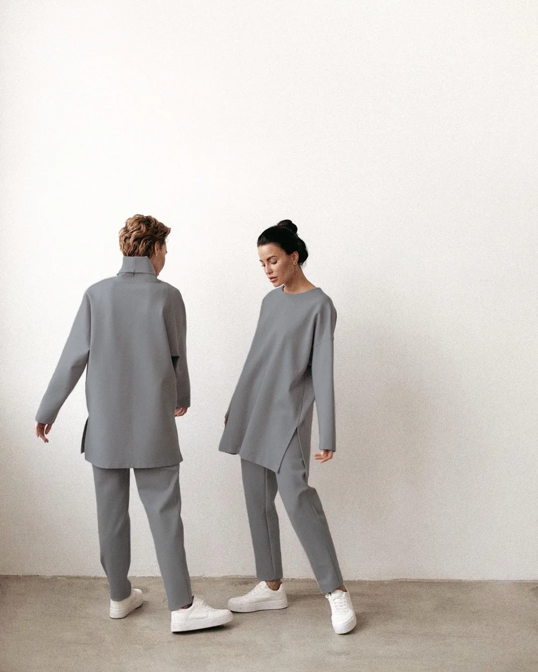 Womens 2 Piece Set Clothing Casual Loose Fit Round Neck Turtle Neck Top and Pants 2 Piece Set Fall Clothing for Ladies Spring