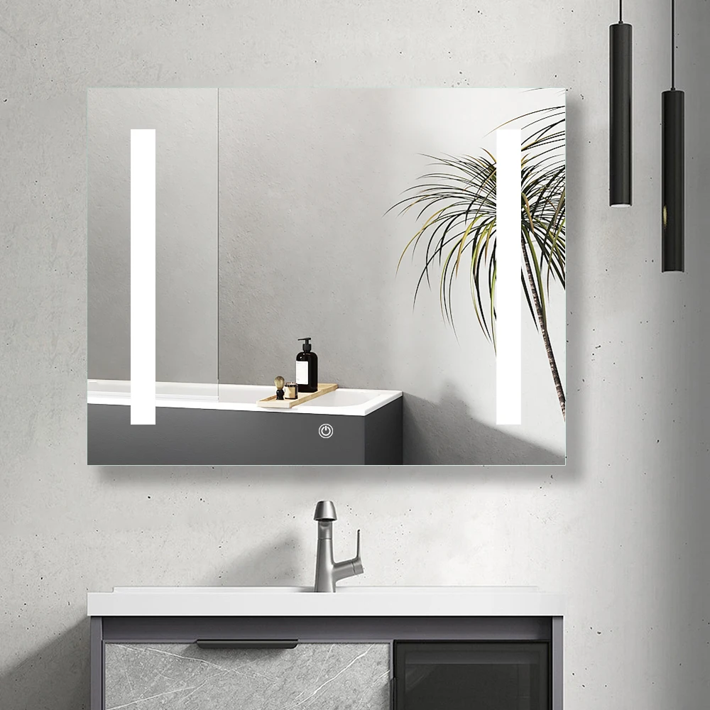 2024 LED Bathroom Smart Touch Screen Mirror  Silver Backlit LED Lighted Mirror Illuminated Bath Mirror for Hotel and Home