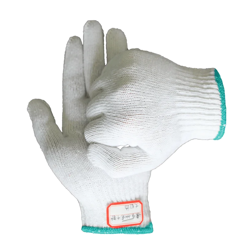 Дешевые белые хлопковые трикотажные защитные рабочие перчатки
