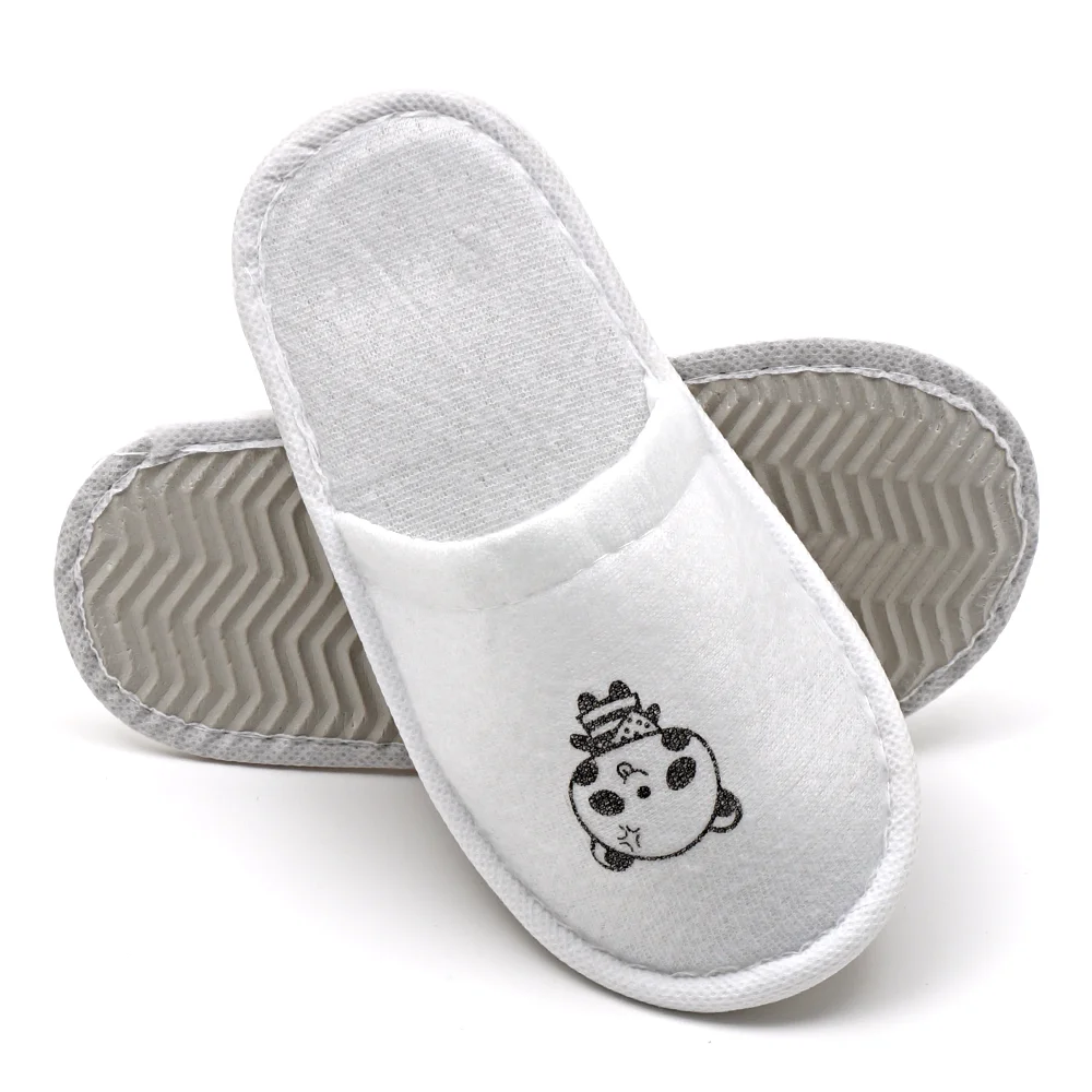 Stocked kids child hotel slipper nap terry velour velvet material disposable household slippers
