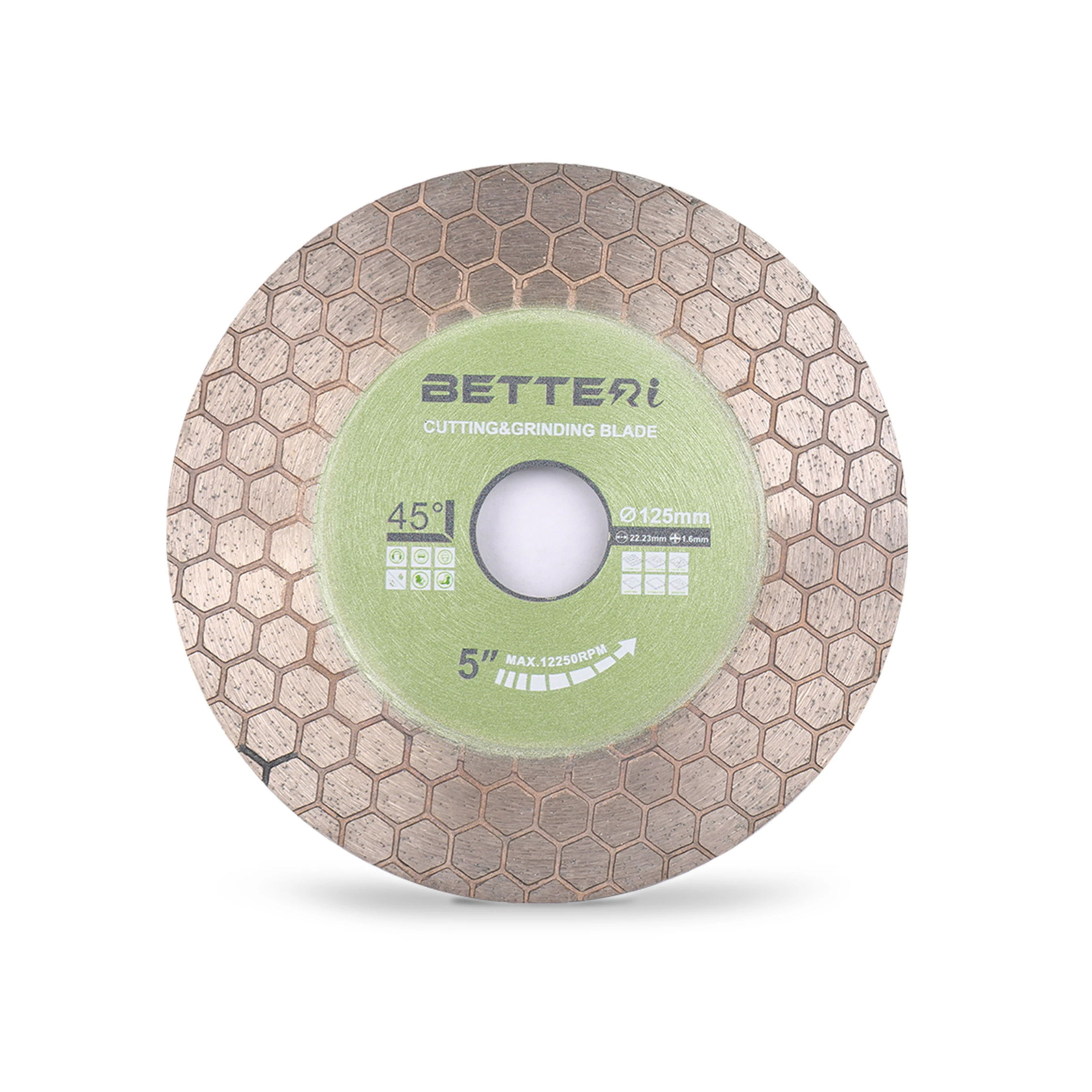 Dual purpose Grinding Discs 125mm Hexagonal blades #60 Grit cutting porcelain tile cutting disc
