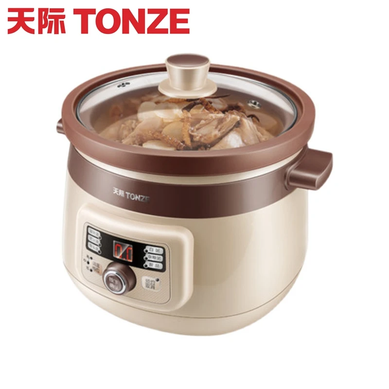 Китайская фарфоровая электрическая кастрюля Tonze для соуса суповарка низкая цена из фиолетовой глины медленная Варка