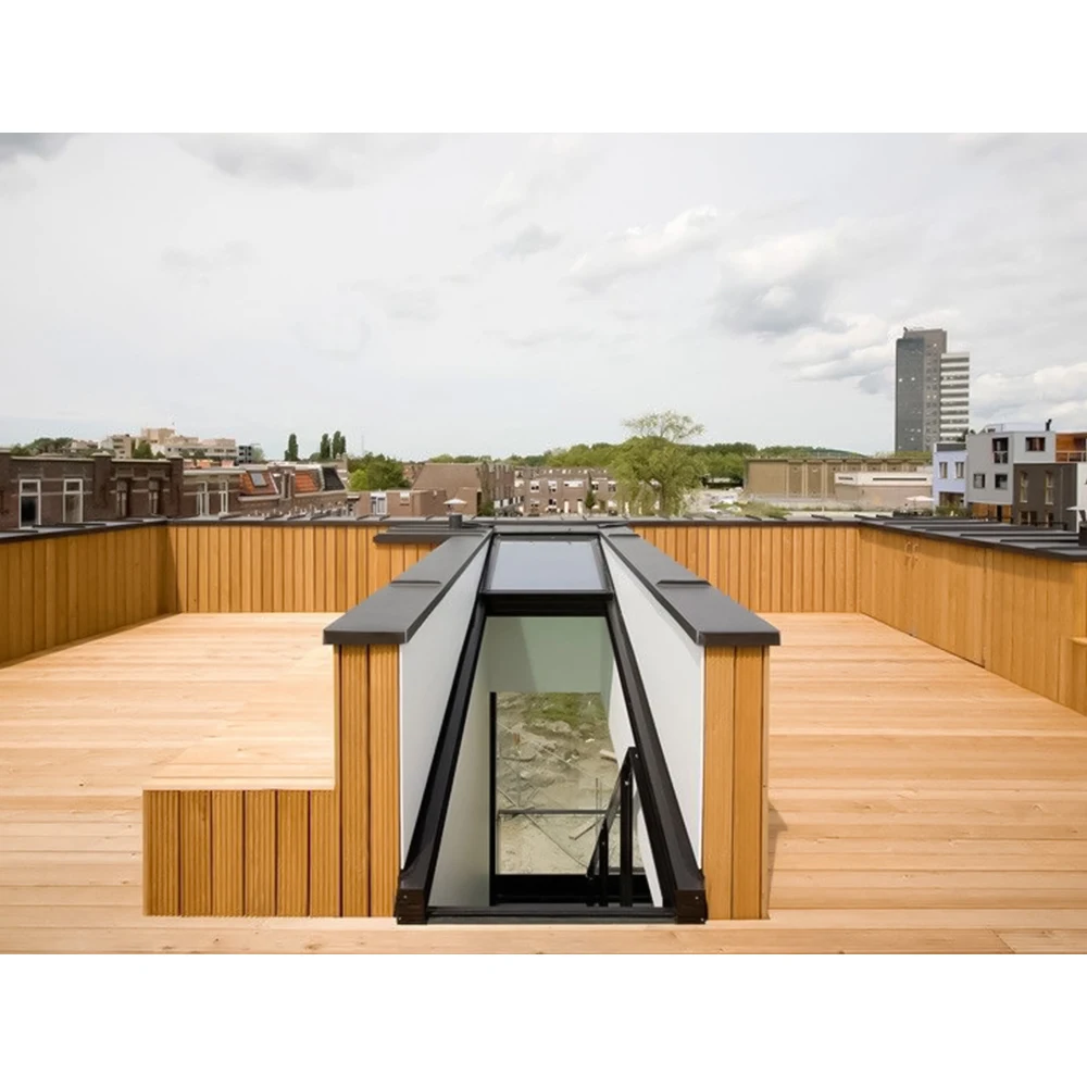 Automatic Retractable Skylight windows Customized Roof Insulating Double Glass Top Flat Tempered Ventilation