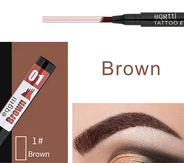 New Lasting Sketch 4 Fork Pointed Liquid Eyebrow Eyebrow Tattoo Pencil Pen Waterproof Eyebrow Booster