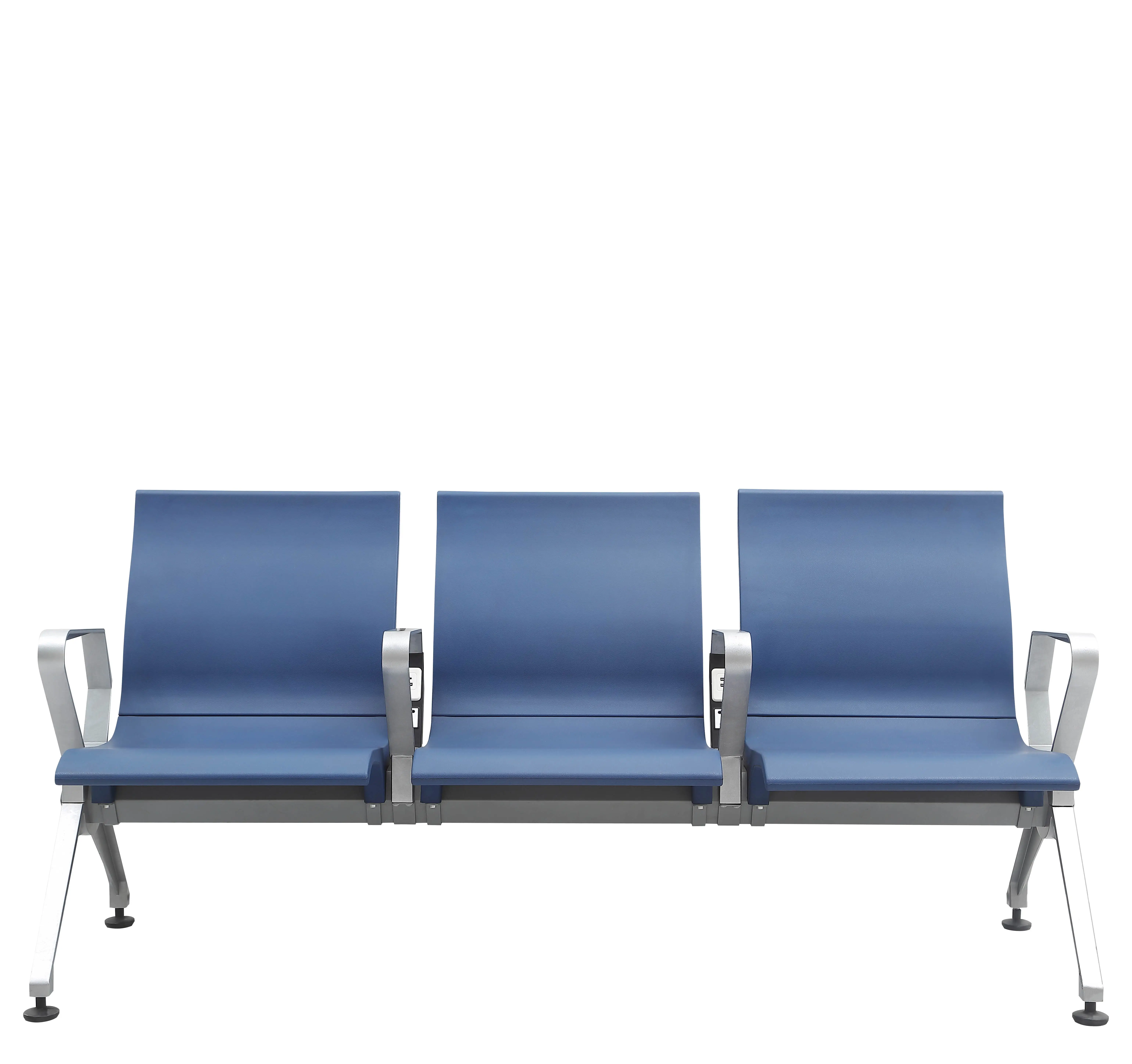 New design nordic reception waiting chair 4 seater leather airport waiting area chairs