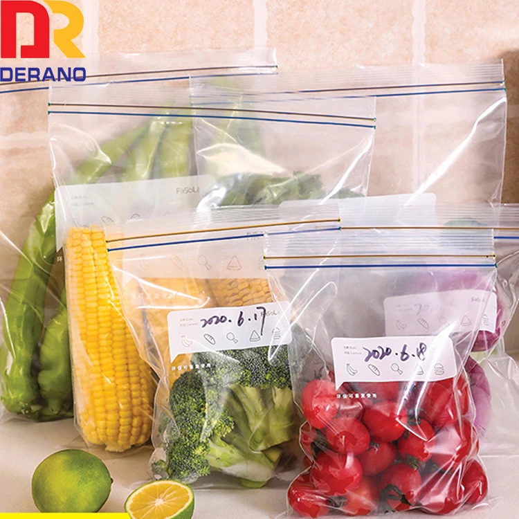 Подгонянная многоразовая сумка на молнии LDPE упаковка для пищевых продуктов прозрачная пластиковая двойная продажу