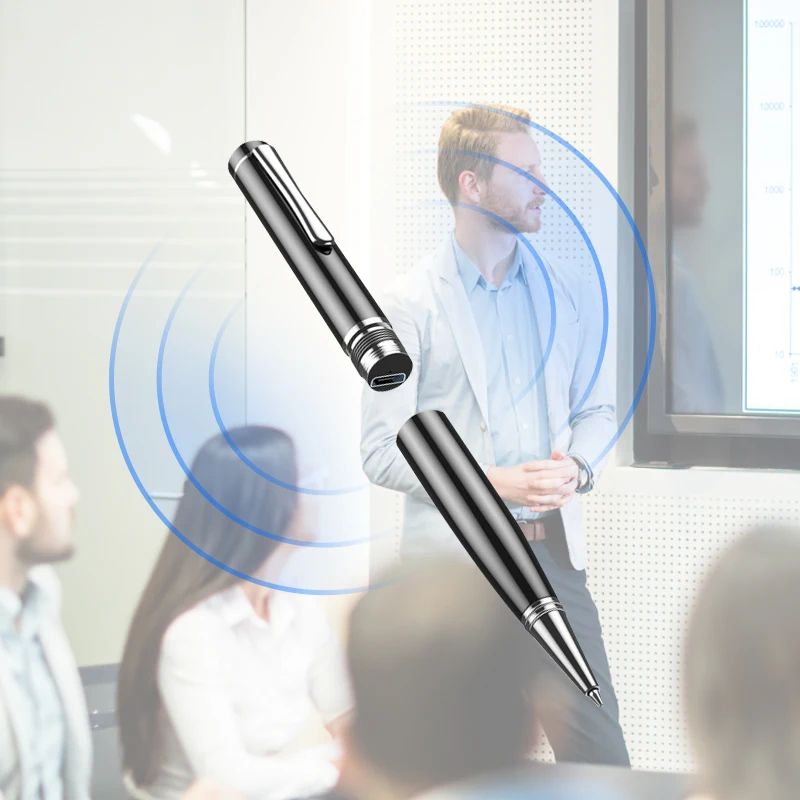 Professional Meeting Recording Voice Recorder Mini Video Record Pen 32GB One Click Recording Time Synchronized Recoordering OEM