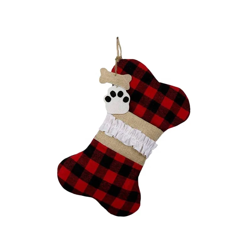 
Tartan Sock New Design Socks Hanging Hessian Christmas Stocking 