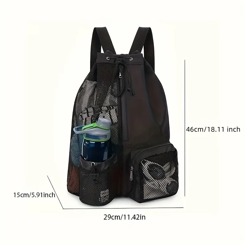Unisex Sport Wet Beach Gym Bag Cross-Border Explosion Waterproof Fashion Soft Nylon Polyester Mesh Drawstring Backpack