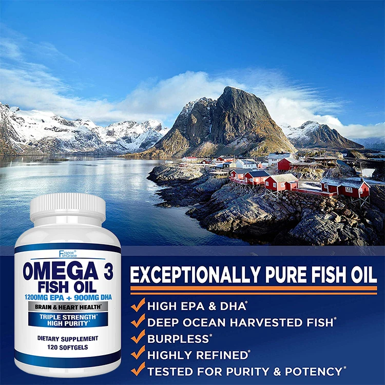 natural bulk supplement halal deep sea dha omega 3 fish oil soft capsule