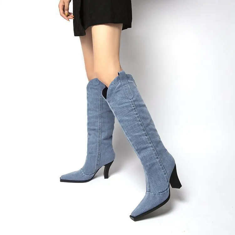 2023 Fashion Designer Women Sexy Winter Long Boots Shoes knee high cowboy boots for ladies
