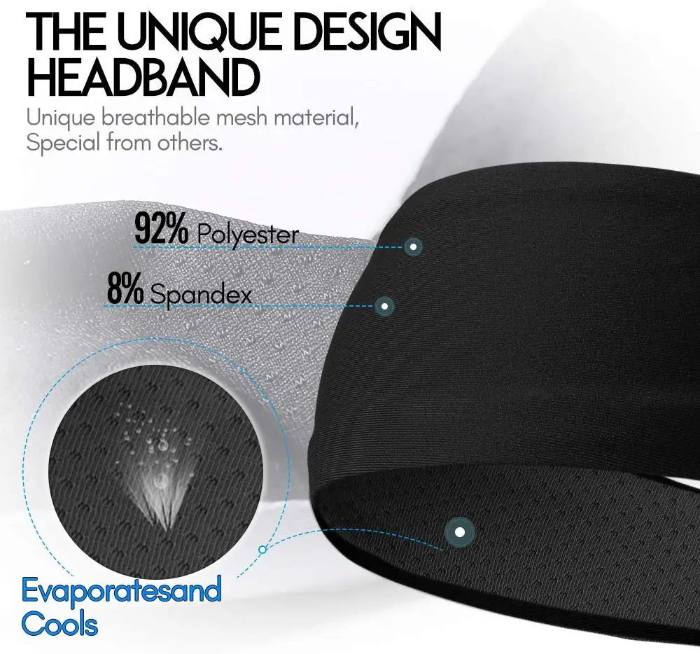 wide sport headband workout hairband high elastic moisture running fit yoga sweatband quick dry headbands custom logo free