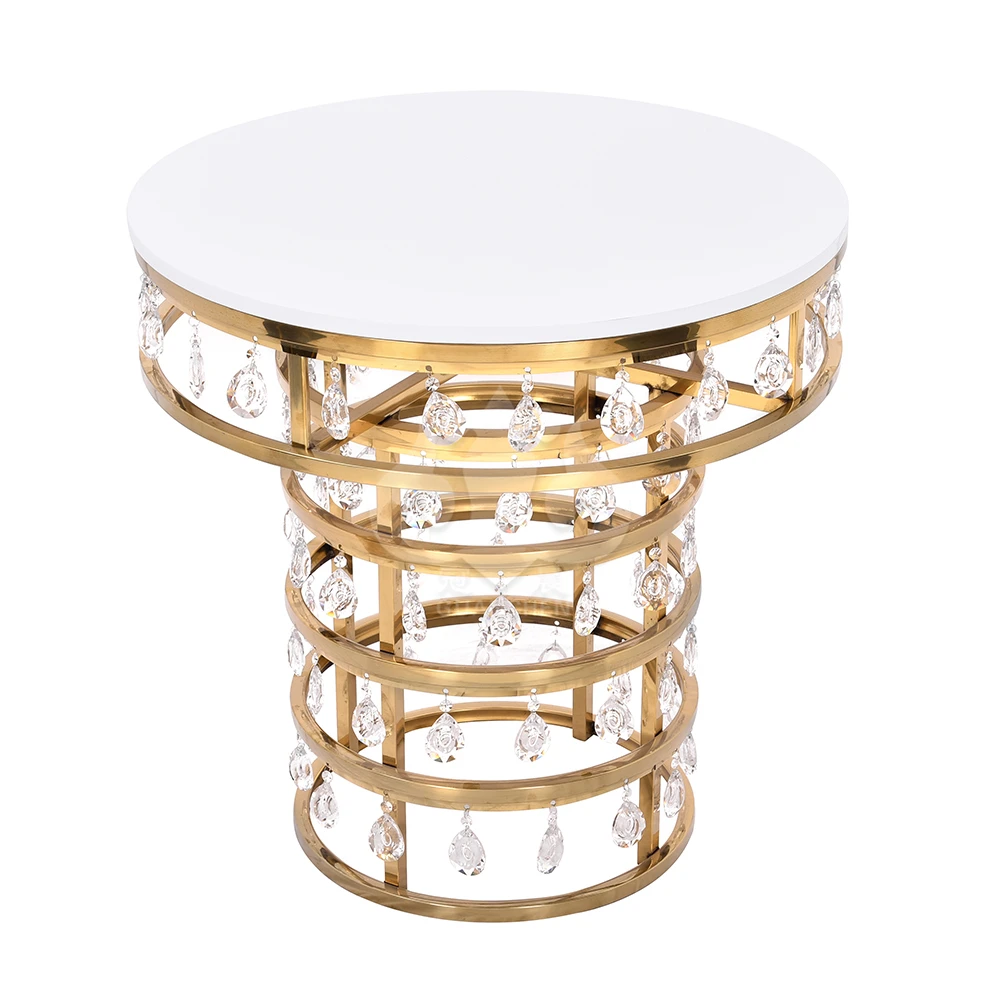 Multiple Table Top Material Options Modern Design Style Restaurant Stainless Steel Round Tables For Wedding