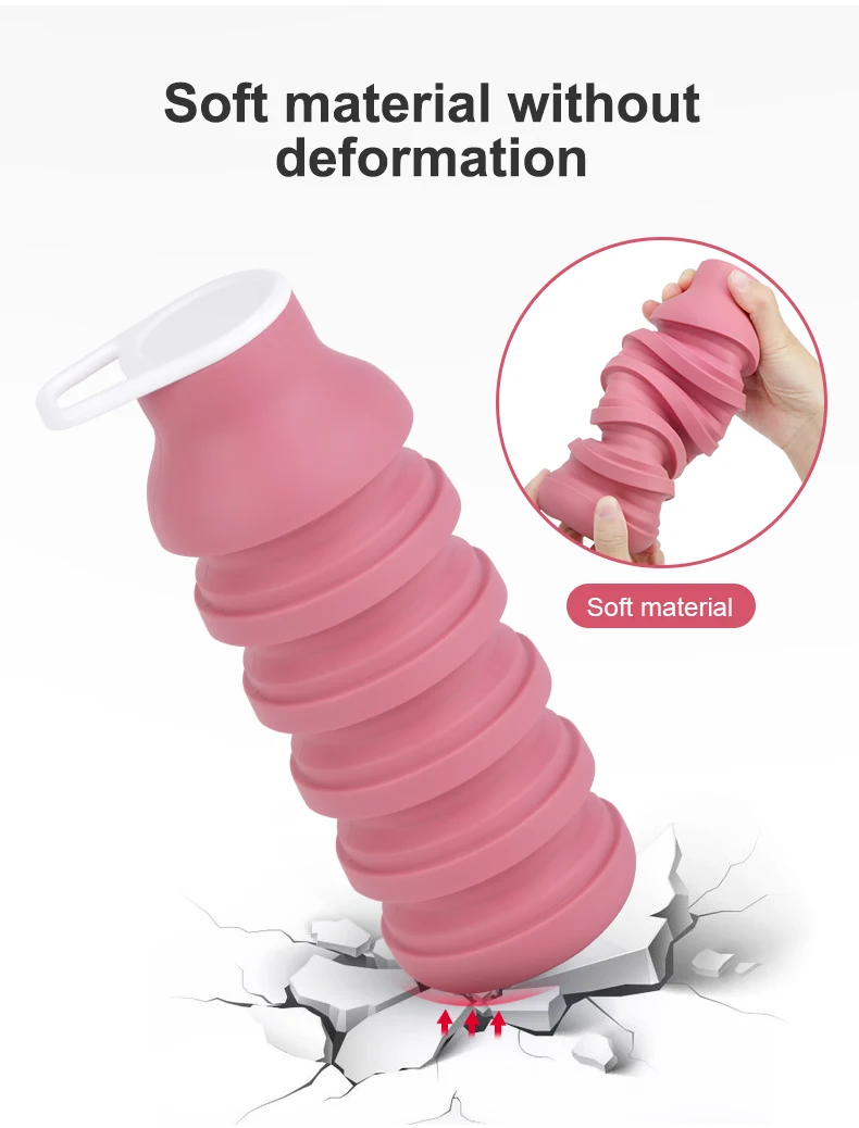 Bpa Free Drink Lightweight Portable Silicone Sports Cup Packable Vapur Foldable Collapsible Water Bottle For Travel Hiking