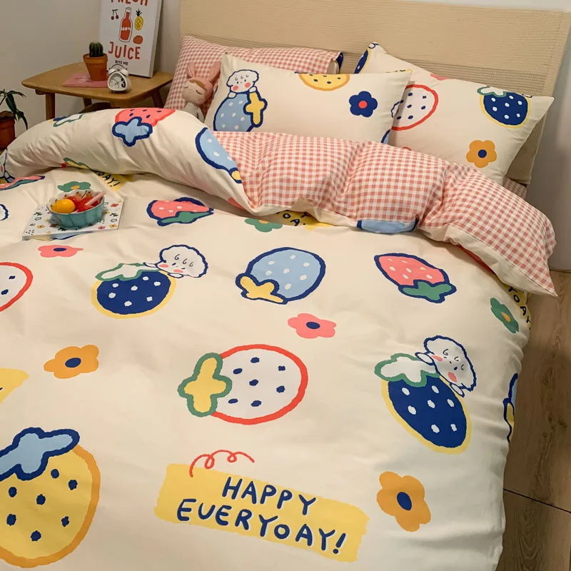 Net red style plus velvet cotton hotel bedsheet set cotton bedding duvet quilt