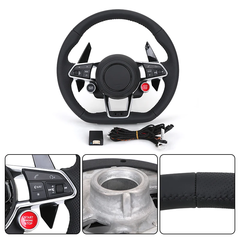 Кожаное Рулевое колесо для Audi A3 A4 A5 A6 A7 A8 C7 R8 Rs3 RS6 B8 B9 S7 RS S Line
