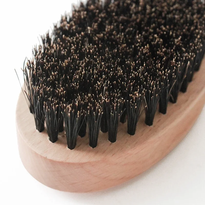 Nature oval wood 100% boar bristle beard shaving brush beard grooming kit for men custom logo
