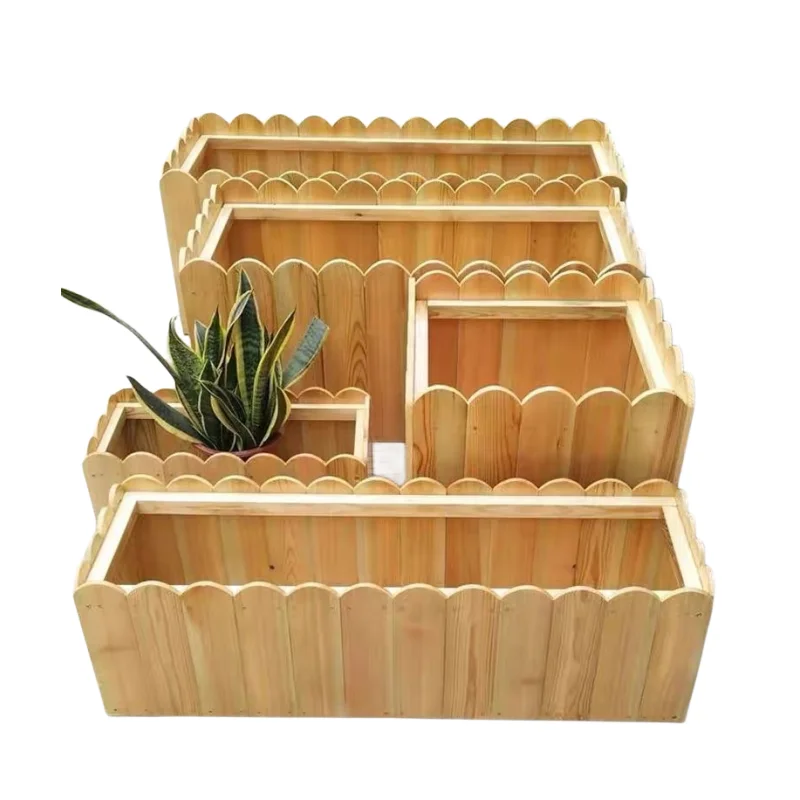 Garden Supplies Wood Planter Box for Vegetables  Flowers Elevated Wood Raised  planter boxes for  Environmental Protection LED