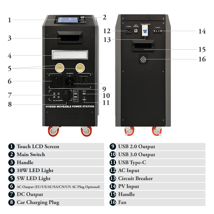 Outdoor All-in-One  Lithium Battery Solar Generators  for Energy Storage System