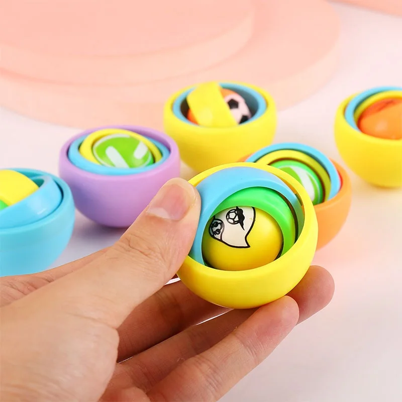2023 Newest Handheld Plastic Toy Finger Spinner Ball Palm Roller Football basketball Fidget Gyro Gyroscope decoration