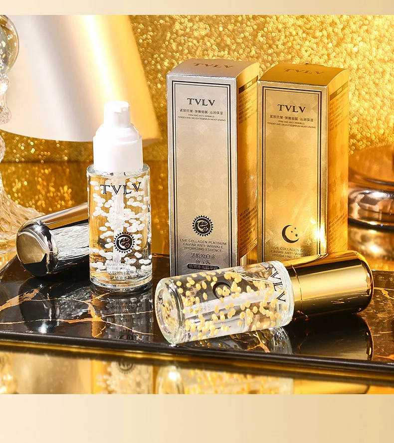 Independent new Living collagen Gold Caviar anti-wrinkle hydrating Essence Skin care whitening white gold microcapsule essence