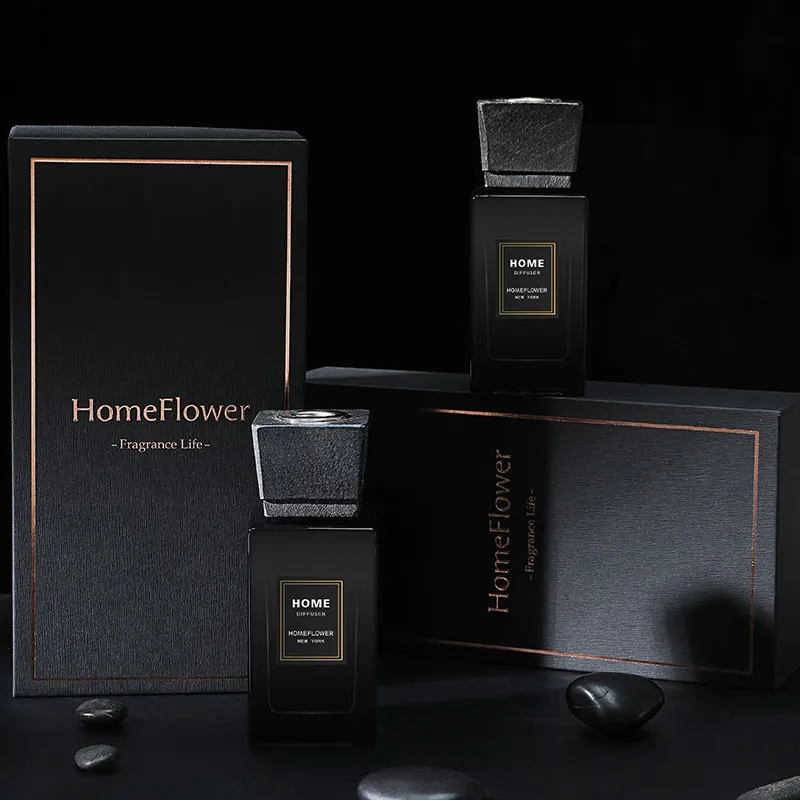 Air  freshener  homeflower  black square bottle 100ml   car aromatherapy  no fire essential oil volatile stick  with gift box