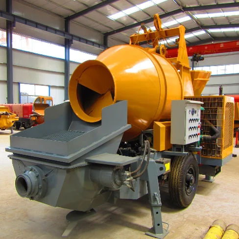 High Efficiency  Diesel Engine Driven Concrete Mixer and Pump Machine for Mixing and Pumping