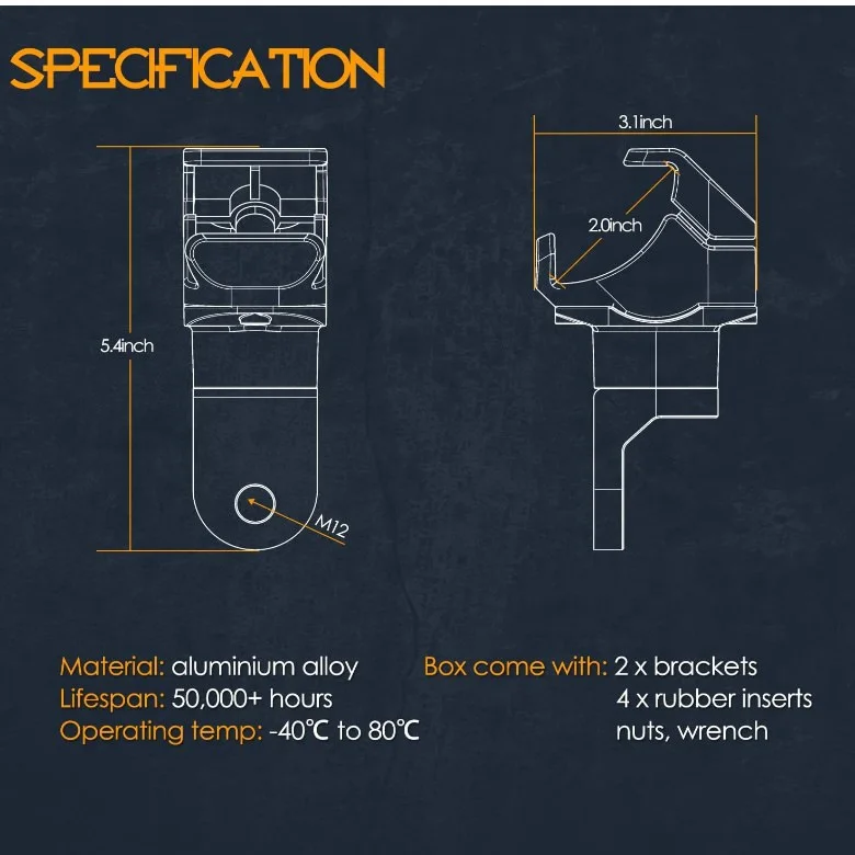 OVOVS 1.5 to 2 Inch UTV Flag Mount Whip Light Mount Antenna Flag Bracket for Polaris RZR 900 1000 XP Pro Turbo Can Am Maverick