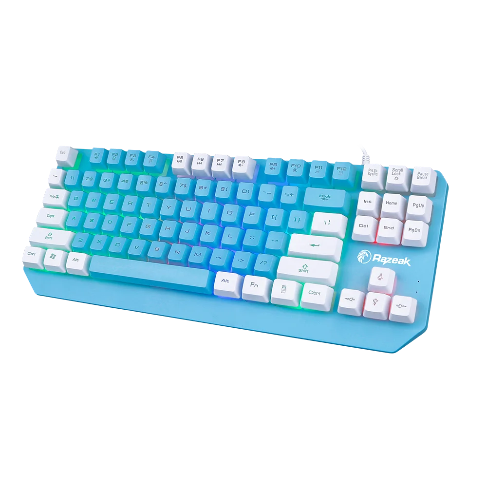 Wholesale Compact Portable Mechanical Feel Rainbow Backlit 87 Keys TKL USB E-sports Wired Membrane Gaming Keyboard for PC Laptop