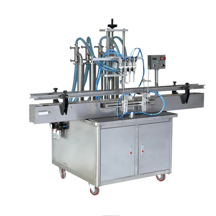 
4 heads automatic aseptic fluid liquid filling machine for water juice sauce oil 
