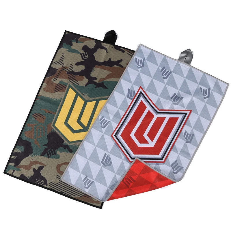 Wholesale Quick Dry Microfiber Sublimation Printing Waffle Disc Golf Towel Printed