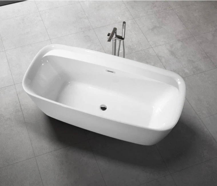 Striped design V- Groove Fluted Freestanding Black Surface Bathtub Acrylic free Standing bath tub