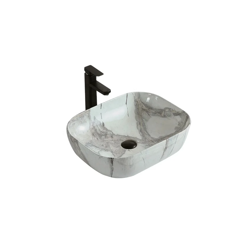 Bathroom sinks ceramic grey stone grain above counter wash basin lavatory art basin