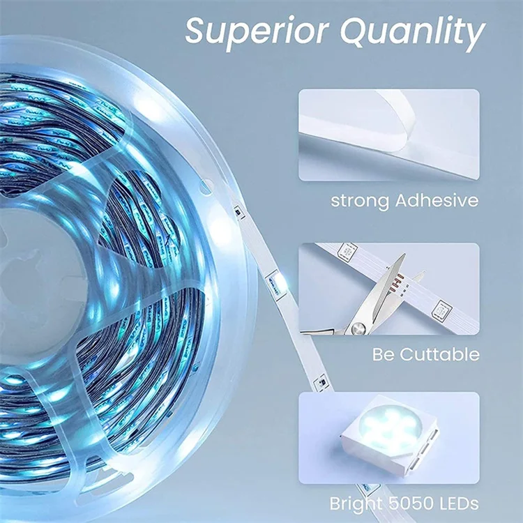 Google Smart APP Wifi 12v Remote Controlled IP65 Flexible Waterproof SMD 5050 RGB Decoration 5m 10m 15m 20m LED Strip Light