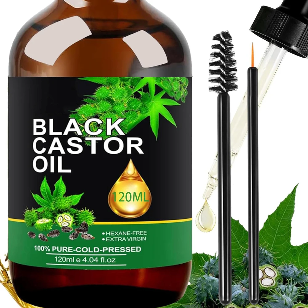 Private Label Custom Black Seed Castor Oil Hair Growth Serum Lashes Hair Growth Cold Pressed Hexane Free Castor Oil