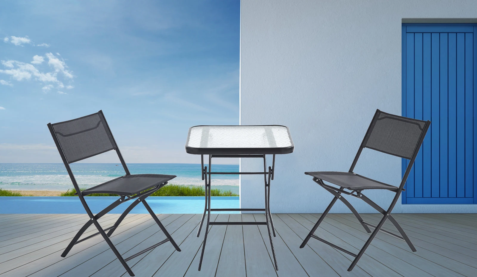 Good Quality 3 Piece  Garden Set Garden Bistro Relax Garden Sets Aluminum Outdoor Furniture