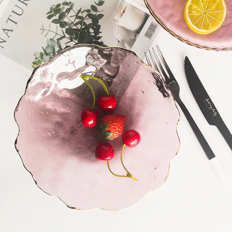 High quality clear glass charger dinner plates glass dinner plate glass dish for wedding