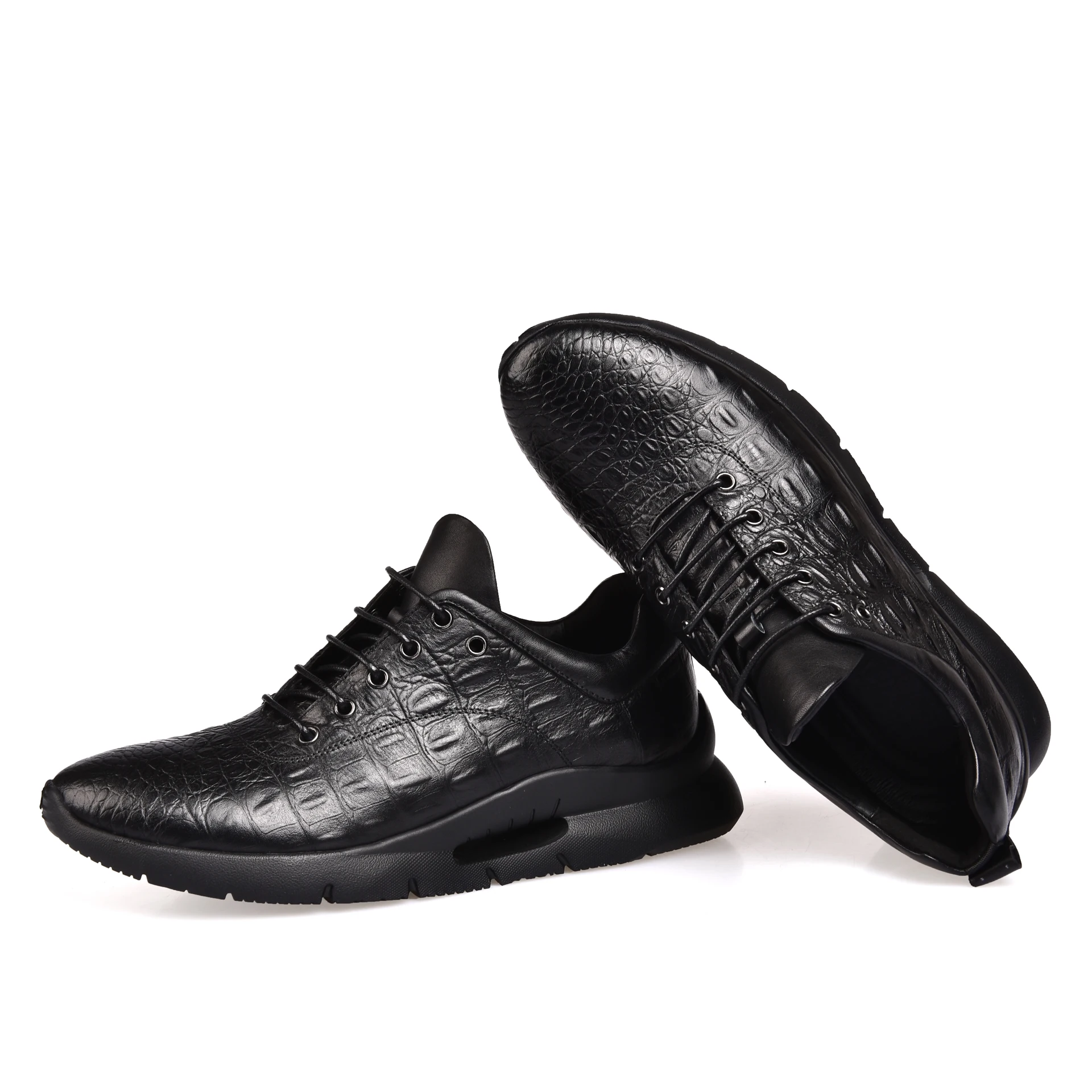 New China Manufacturer Air Cushion Comfortable Luxury Men Shoes Sports High-Quality Leather Black Sports Shoes