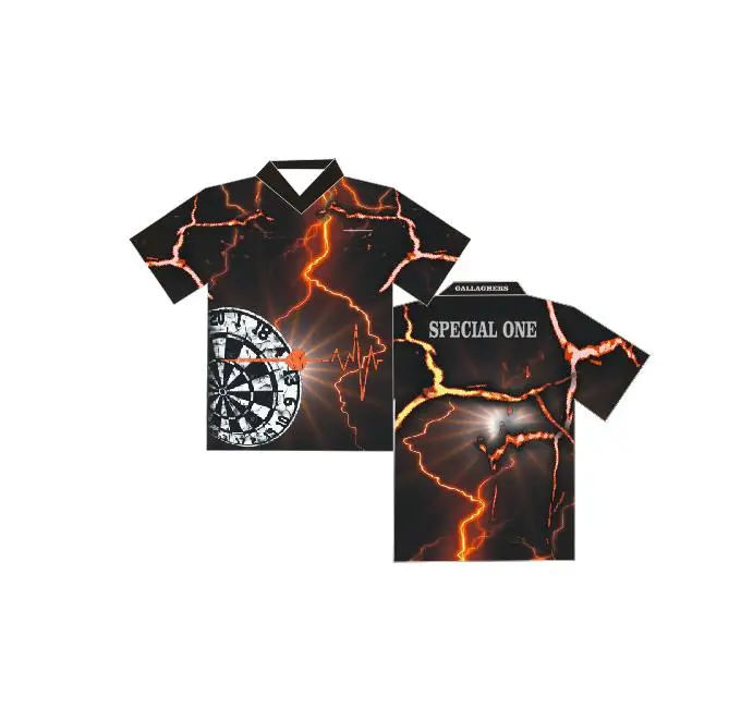 Custom Sublimation Darts Shirt Manufacturer Dart Button Jersey Printing Soft Zipper Dart Shirt