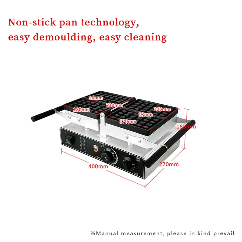 Hot Selling Rotary Electric Commercial Belgian Waffle Maker Non-Stick Stainless Steel Snack Equipment for Home Restaurant Use