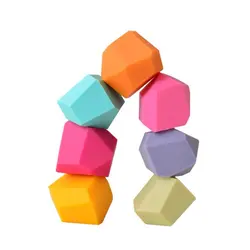 Silicone Stacking Stones Rocks Building Blocks Montessori Toys, Colorful Silicone Pebbles Stacking Set, Building Stacking Stones