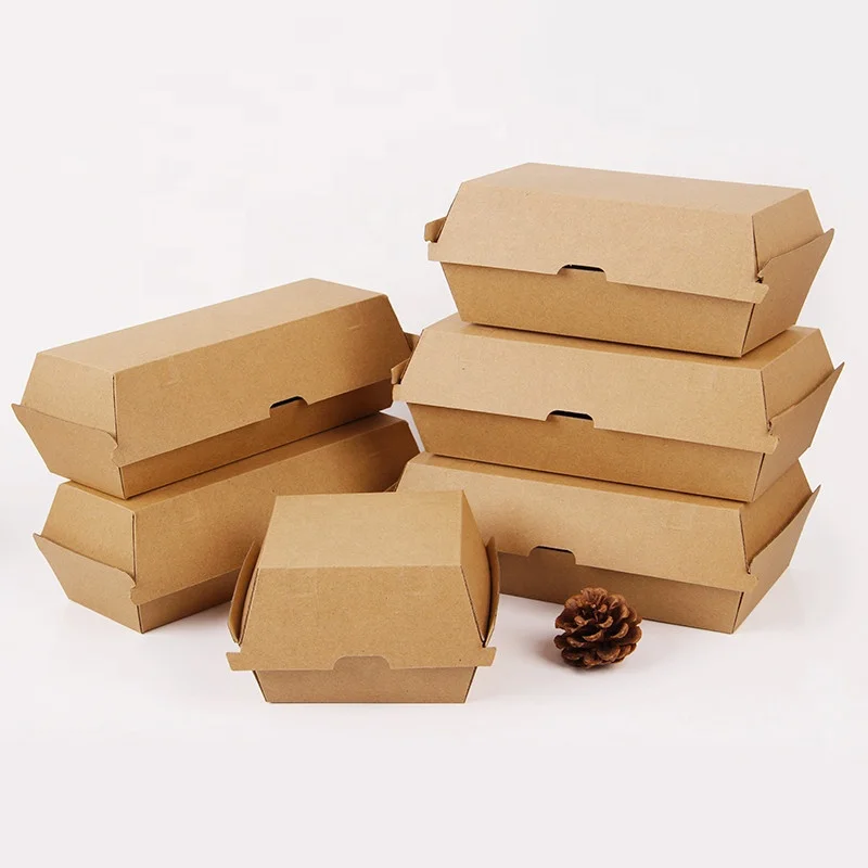 White Biodegradable Craft Fries Box Packaging Custom Print Packing Cardboard Paper Box Chicken Wings Packaging