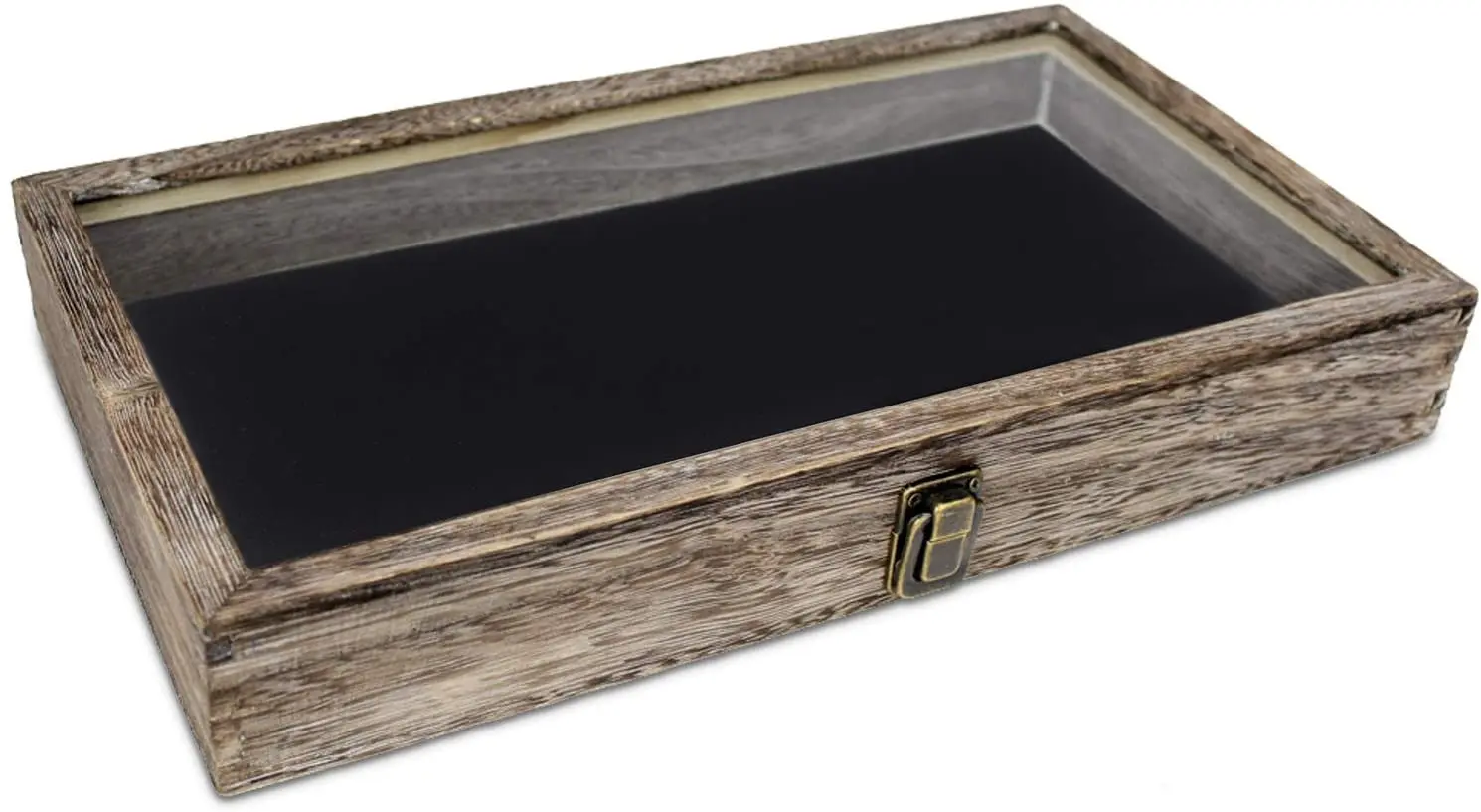 Custom Unfinished Pine Wood Gift Packaging Box Wooden Slide Top Box with Clear Acrylic / Glass Sliding Lid