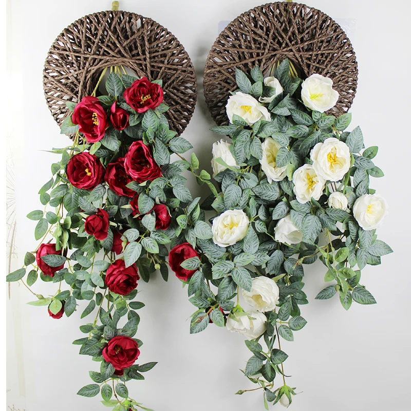 Promotion Price Cheap Wholesale Artificial Flower rose vine hanging