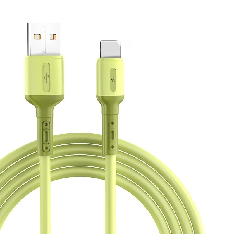 
Liquid Silicone Fast Charging Low Resistance Copper Core for Lightn Lighting USB Cable for iPhone Yellow Color 